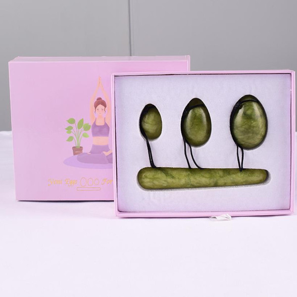 4pcs Set Multiple Sizes Yoni Egg Set With Massage Stone Stick Natural Jade Yoni Eggs Pelvic